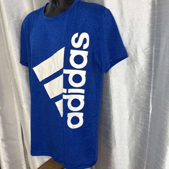 Adidas Climalite NWT Bright Blue Logo Boys XL Short Sleeve Shirt - Picture 3 of 6